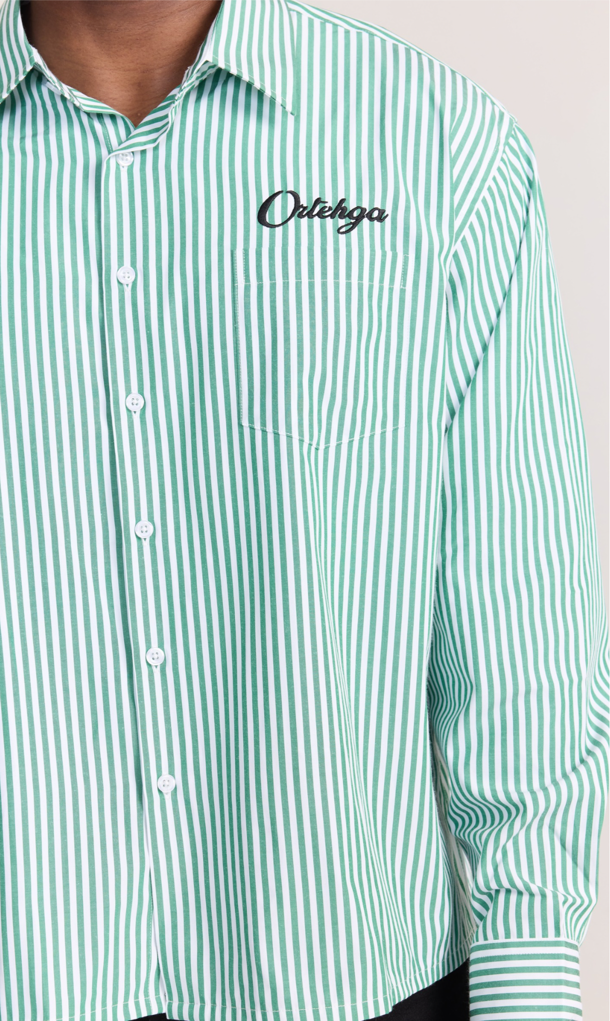 Essential Green Pine Stripe LS